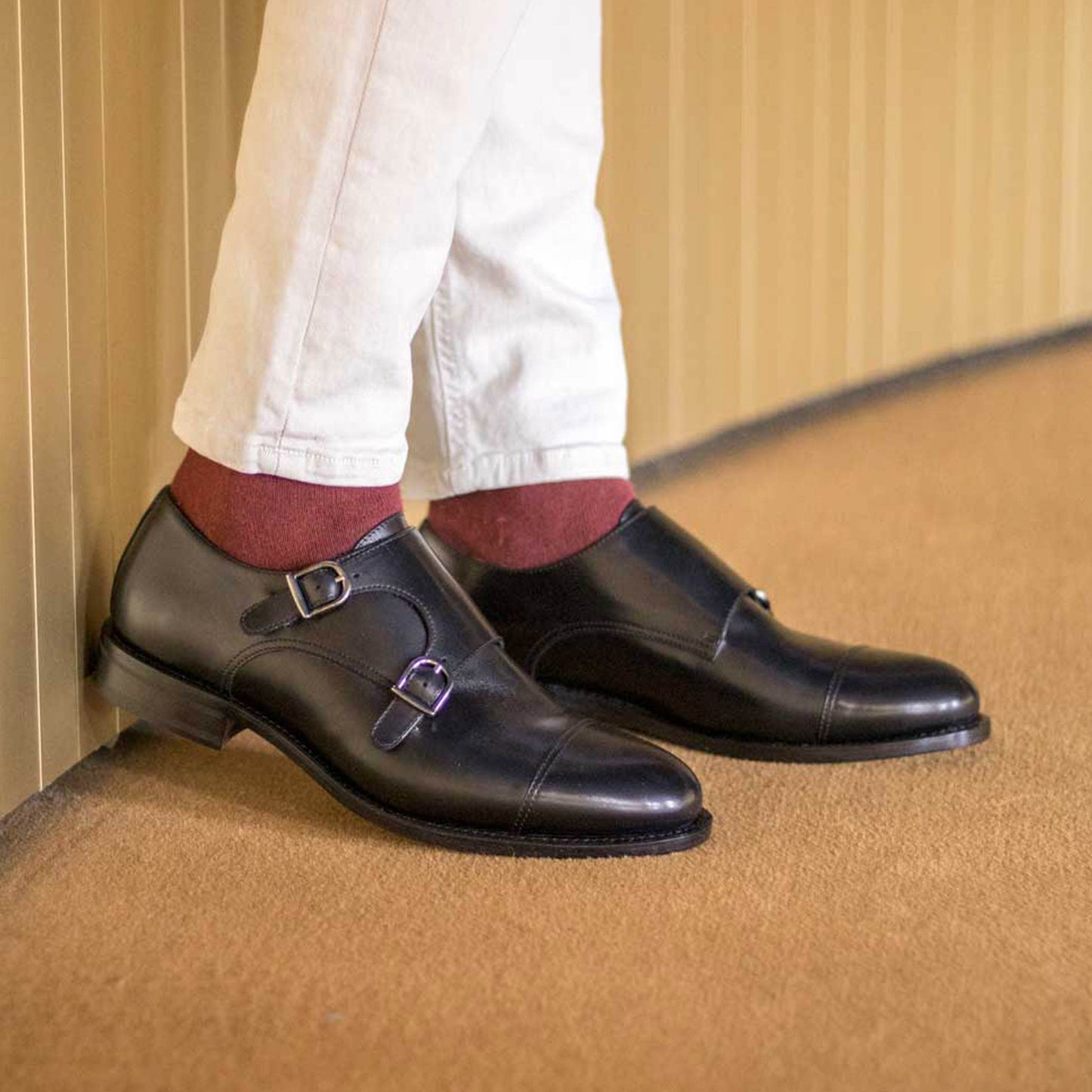 Black monk strap shoes