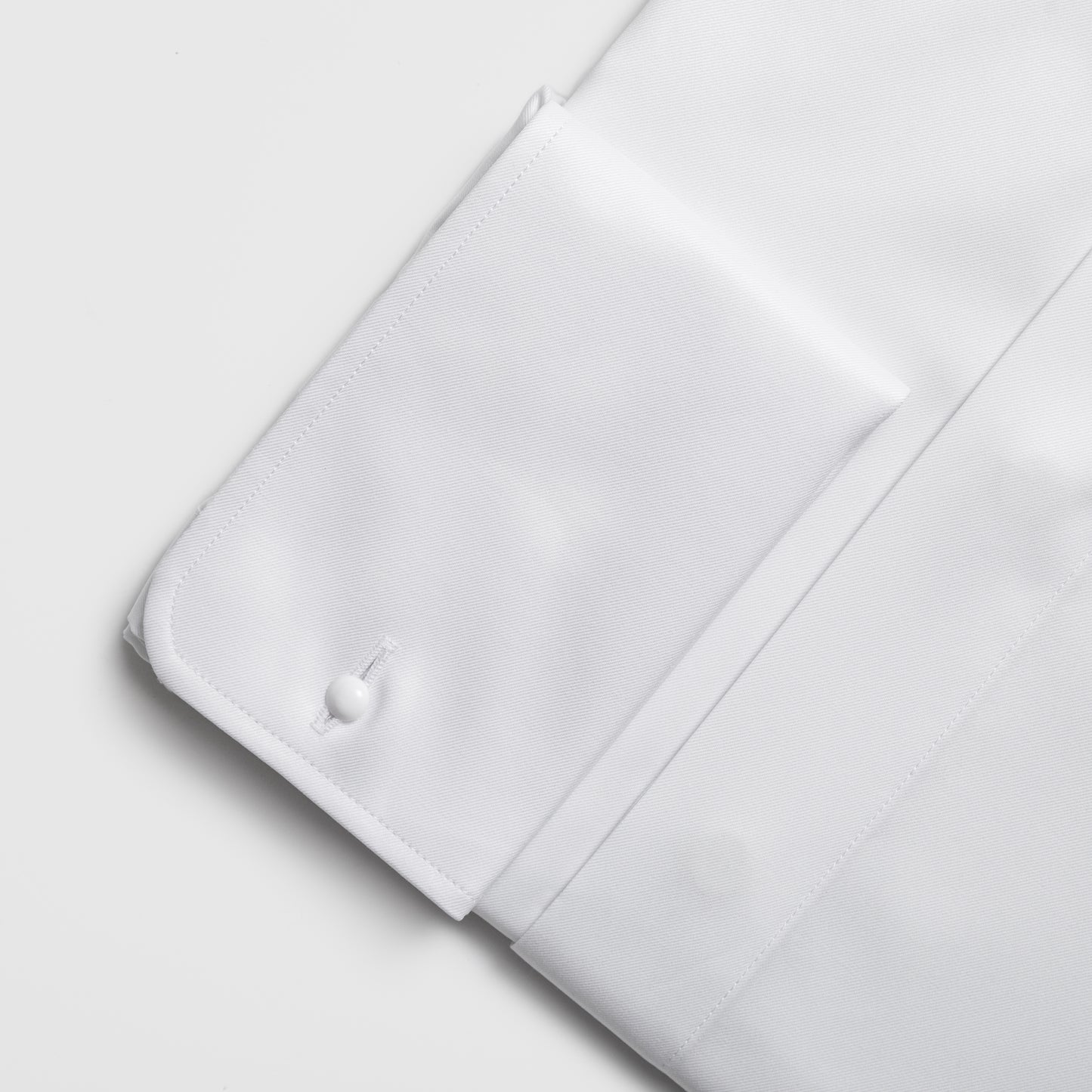 White Concealed Button with French Cuff