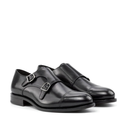 Black monk strap shoes